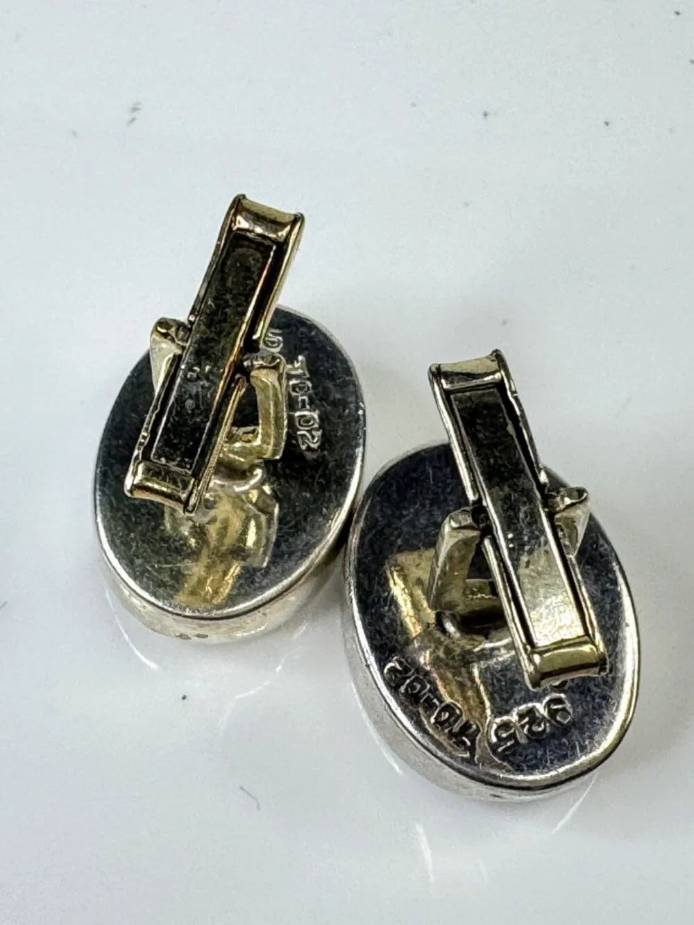 Vintage Modernist Sterling Silver 925 Hollow Cufflinks  17.1g SS428